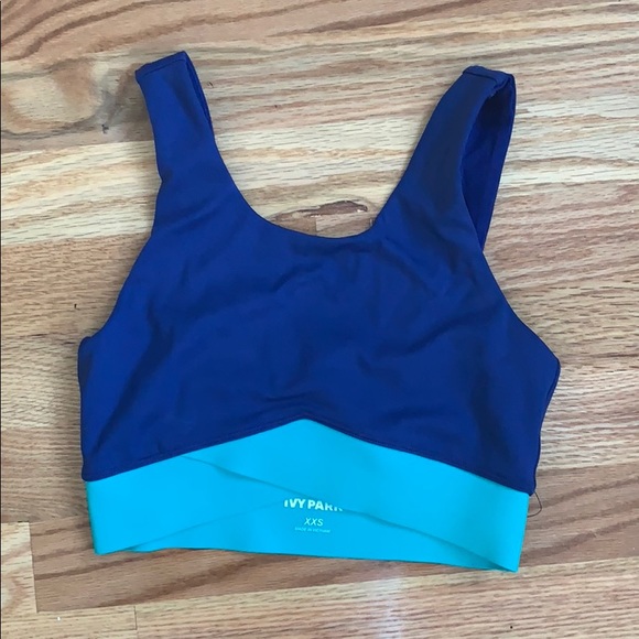 ivy park blue sports bra